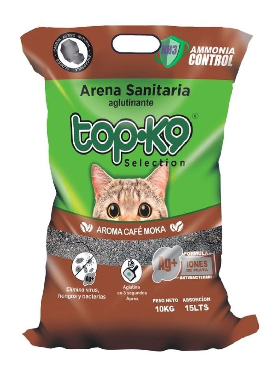 Arena Aglomerante TopK9 Iones de Plata Café Moka 10kg