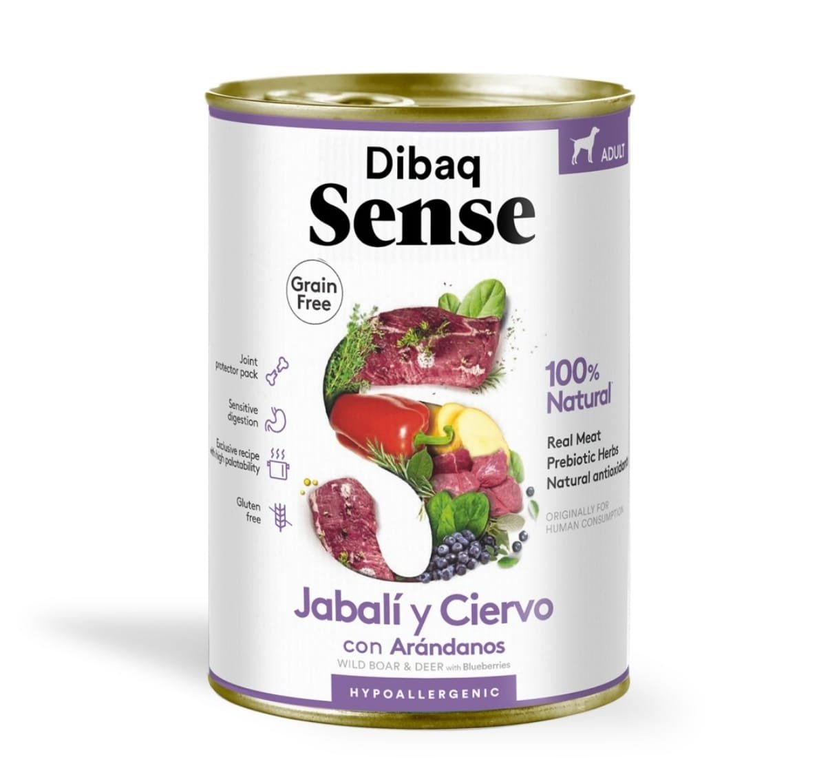 Dibaq Sense Lata perro sabor Jabalí y Ciervo 380gr.
